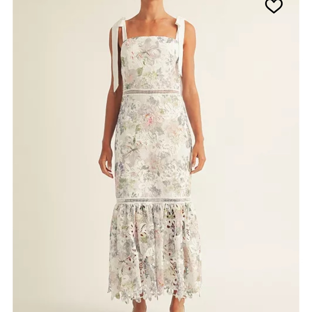 Floral lace midi dress